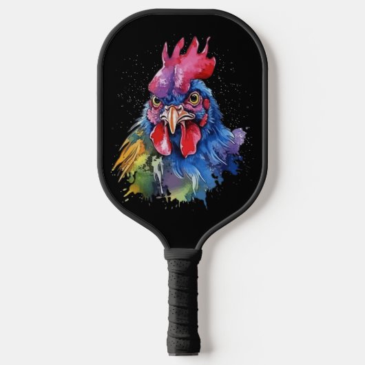 Raquette De Pickleball Style d'aquarelle de poulet du coq du pays (Recto)