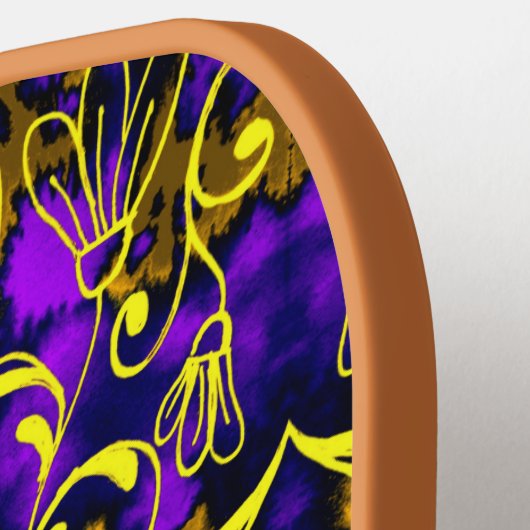 Raquette De Pickleball Style violet et Art déco doré (Détail gauche)