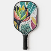 Raquette De Pickleball Succulents en vert et rose (Verso)