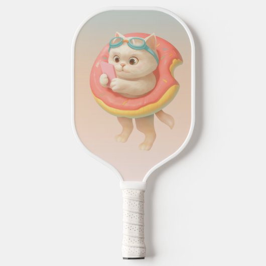 Raquette De Pickleball Summer Pool Day: Bao Bao Cat in Donut Float Art (Recto)