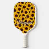 Raquette De Pickleball Sunflower Helianthus annuus Nom élégant du script (Recto)