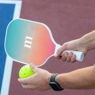 Raquette De Pickleball Sunset Ombre Turquoise à rose initial