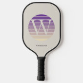 Raquette De Pickleball Sunset Pastel Monogram Personalized (Verso)