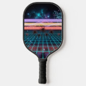 Raquette De Pickleball Sunset Racer Neon Stripes Retro Speed  (Verso)