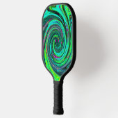 Raquette De Pickleball Super Abstrait Retro Green et Magenta Swirl (Gauche)