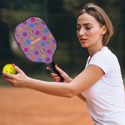 Raquette De Pickleball Super Hippie Paix et douche à fleurs