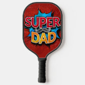 Raquette De Pickleball Super Papa Mustache Grunge moderne (Verso)