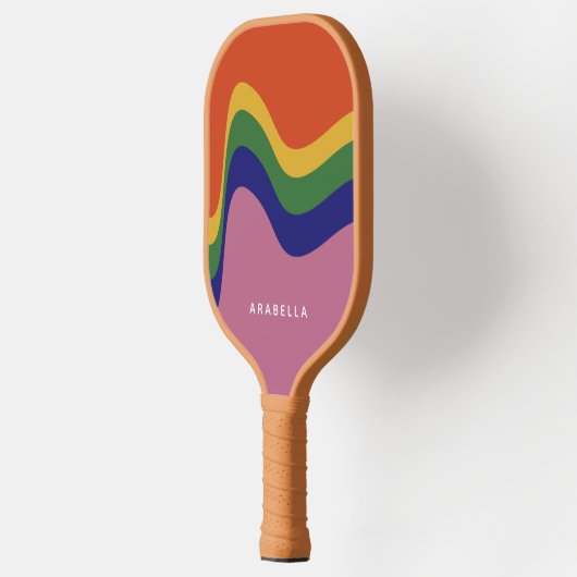 Raquette De Pickleball Super Retro Wavy Lines Pickleball Paddle (Gauche)