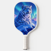 Raquette De Pickleball Superbe léopard des neiges sur Mountain Rock (Verso)