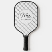 Raquette De Pickleball Sur Mesure, Mme Est. Script élégant moderne nouvel (Verso)