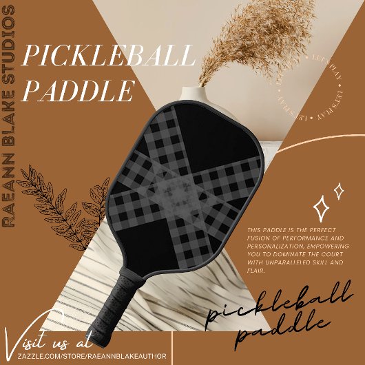 Raquette de Pickleball sur mesure Noir & Gris