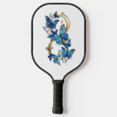 Raquette De Pickleball Symbol Infinity of Blue Morpho Butterflies (Verso)