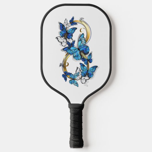 Raquette De Pickleball Symbol Infinity of Blue Morpho Butterflies (Recto)
