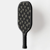 Raquette De Pickleball Symbole de baguette du cercle triangle gris-jaune (Gauche)