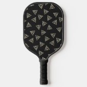Raquette De Pickleball Symbole de baguette du cercle triangle gris-jaune (Recto)