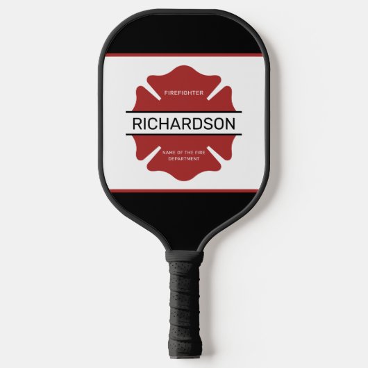 Raquette De Pickleball Symbole logo rouge du pompier personnalisé (Recto)