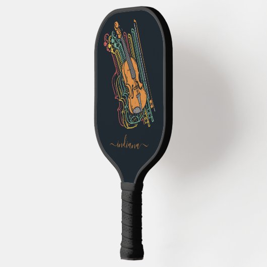 Raquette De Pickleball Sympa Violon Personnalisé Monogramme Script (Gauche)