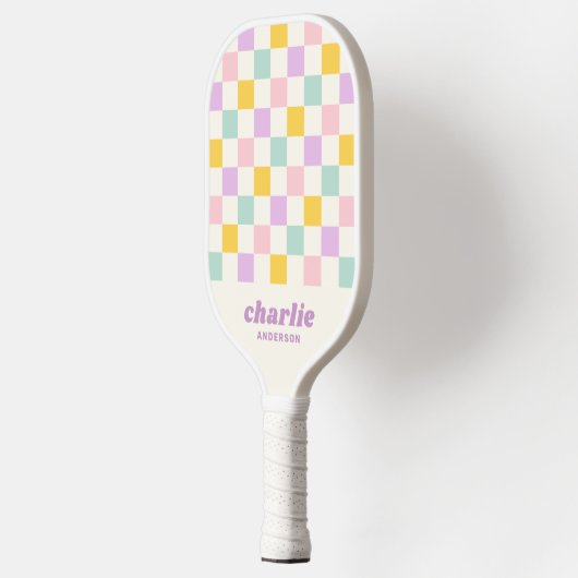 Raquette De Pickleball Tableau de contrôle bleu violet rose rétro (Gauche)