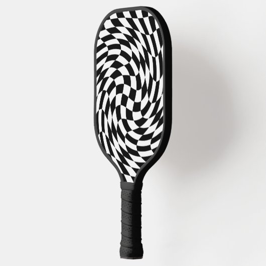 Raquette De Pickleball Tableau de contrôle Wavy noir et blanc (Gauche)