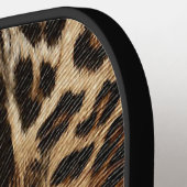 Raquette De Pickleball Taches de léopard Spiffy Regarder le grain de cuir (Détail gauche)