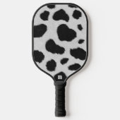 Raquette De Pickleball Taches de vache noire et blanche texture motif fau (Recto)