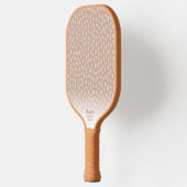 Raquette De Pickleball Tan Boho Chic Polka Motif Texte Personnalisé (Gauche)