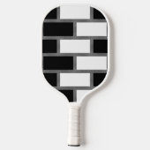 Raquette De Pickleball Tartan noir et blanc Sillitoe À damiers Motif (Verso)