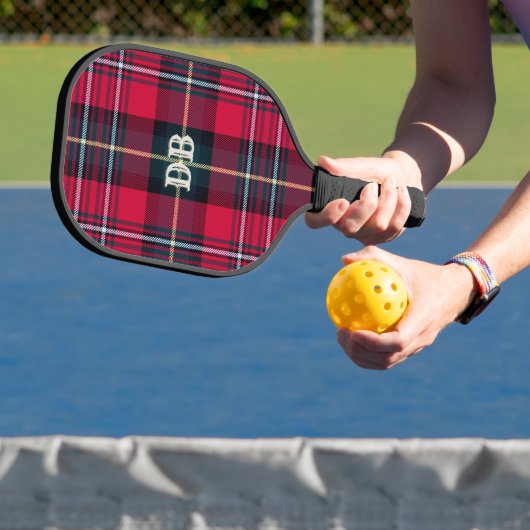 Raquette De Pickleball Tartan rouge sans sortie) Nom ou initiales (Insitu)
