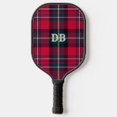 Raquette De Pickleball Tartan rouge sans sortie) Nom ou initiales (Verso)