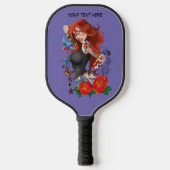 Raquette De Pickleball Tatouages de femme rousse (Recto)