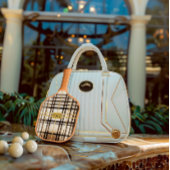 Raquette De Pickleball Taupe sophistiquée et monogramme or