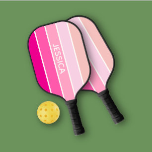 Raquette De Pickleball Tendance rose rayé personnel
