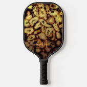 Raquette De Pickleball Terme Vert or noir Quartz Agates monogramme (Recto)