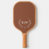 Raquette De Pickleball Terracotta et Blanc | Monogramme Initiales Moderne (Recto)