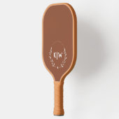 Raquette De Pickleball Terracotta et Blanc | Monogramme Initiales Moderne (Gauche)