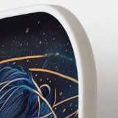 Raquette De Pickleball Tête de lion céleste Monogramme moderne (Détail gauche)