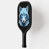 Raquette De Pickleball Tête de loup géométrique bleue (Gauche)