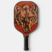Raquette De Pickleball Tête de loup sur le rouge (Recto)