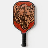Raquette De Pickleball Tête de loup sur le rouge (Verso)