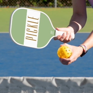 Raquette De Pickleball Texte blanc PICKLE blanc vert vert clair mignon