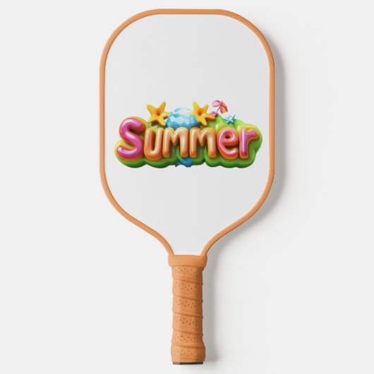Raquette De Pickleball Texte d'été coloré (Recto)