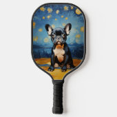 Raquette De Pickleball 🐕 texte personnalisé, chiot français (Verso)