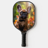 Raquette De Pickleball Texte personnalisé 🐶 💗 chiot français doux dans  (Verso)
