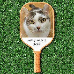 Raquette De Pickleball Texte personnalisé de nom photo recto verso