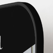 Raquette De Pickleball Texte personnalisé ébène et ivoire (Détail gauche)