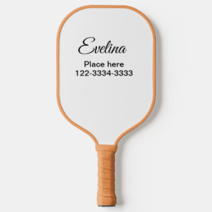Raquette De Pickleball Texte simple minimal ajoutez votre nom lieu ville