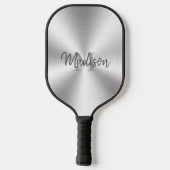 Raquette De Pickleball Texture argentée métallique brillante (Verso)