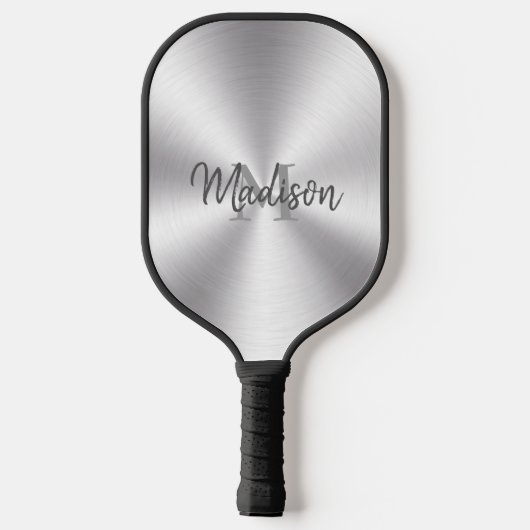 Raquette De Pickleball Texture argentée métallique brillante (Verso)