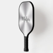 Raquette De Pickleball Texture argentée métallique brillante (Gauche)