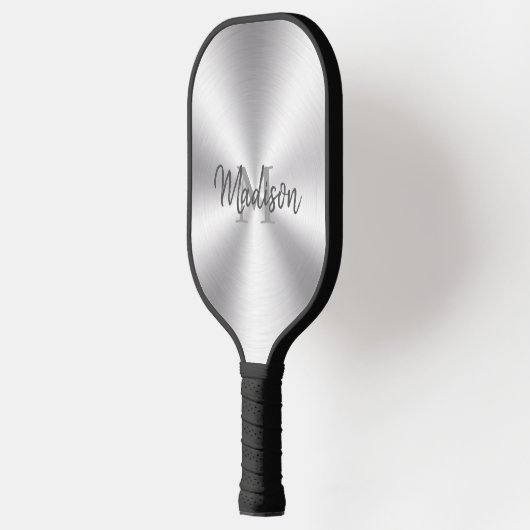Raquette De Pickleball Texture argentée métallique brillante (Gauche)